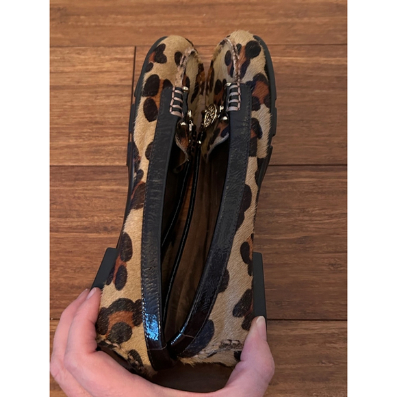 Aerosoles Leopard Print Calf Hair Loafers Gold Buckle US 6 EU 39 - Picture 6 of 7